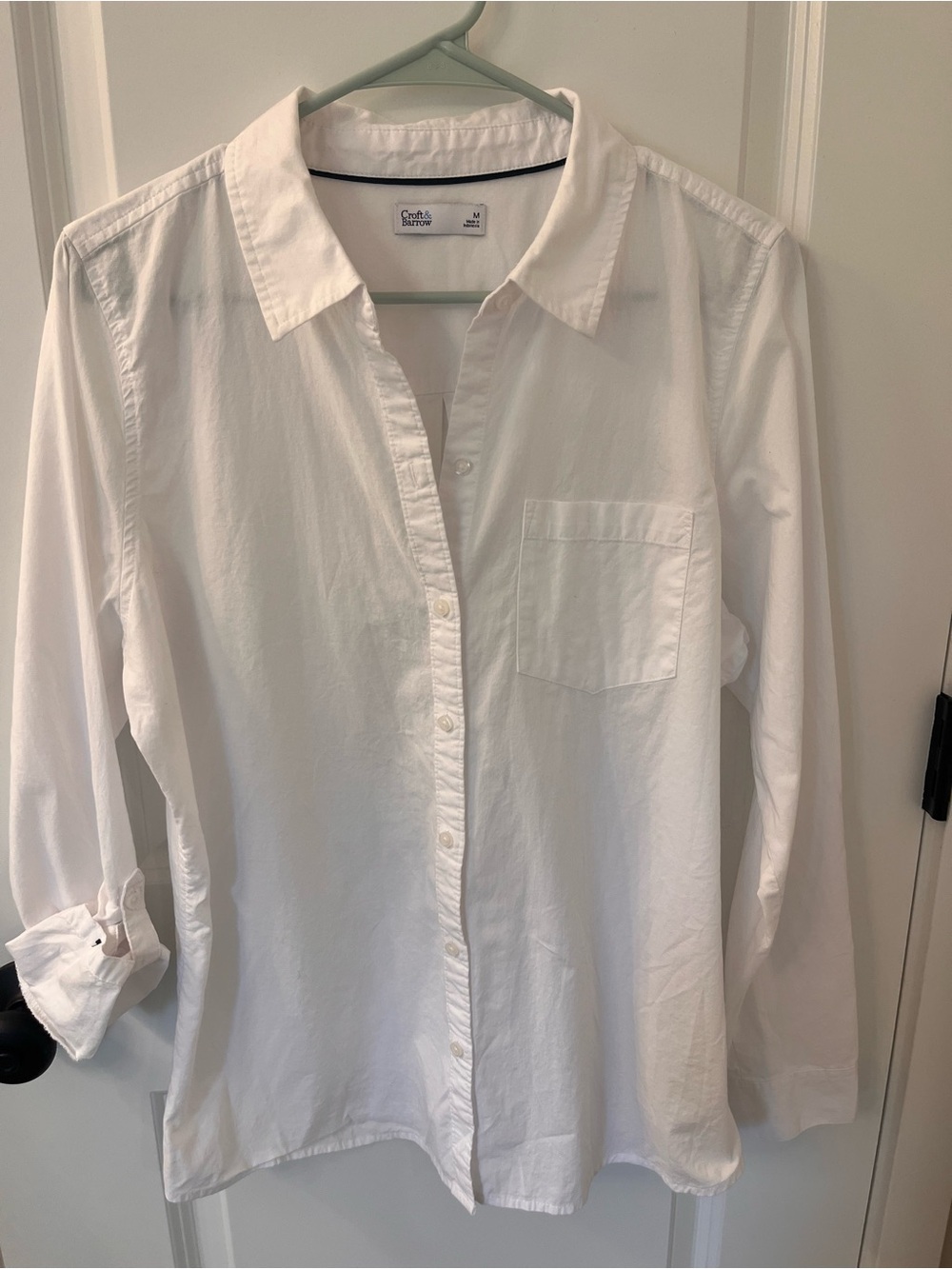 croft & barrow White Long-Sleeve Button-Down Shirt